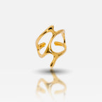  Abstract open 18K gold plated ring

