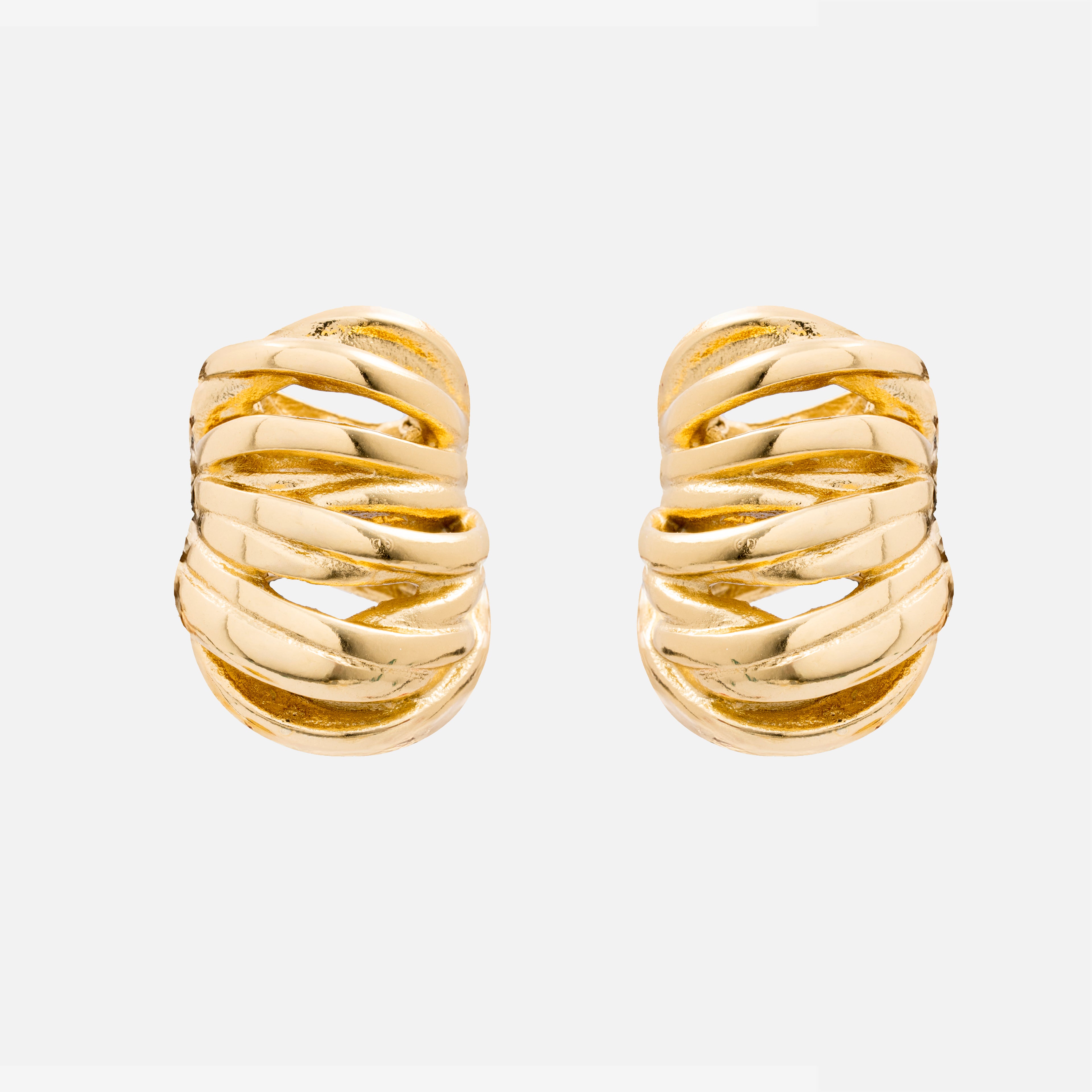 Small chunky gold earrings for women
