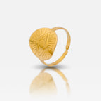  Celestial sun 18K gold plated signet ring
