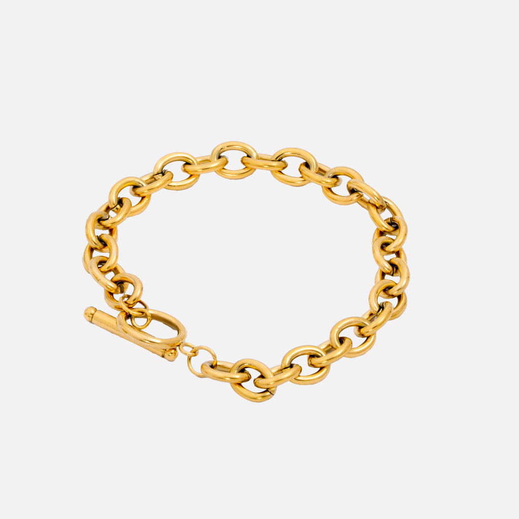 Classic chain link 18K gold plated bracelet
