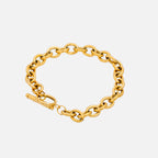 Classic chain link 18K gold plated bracelet
