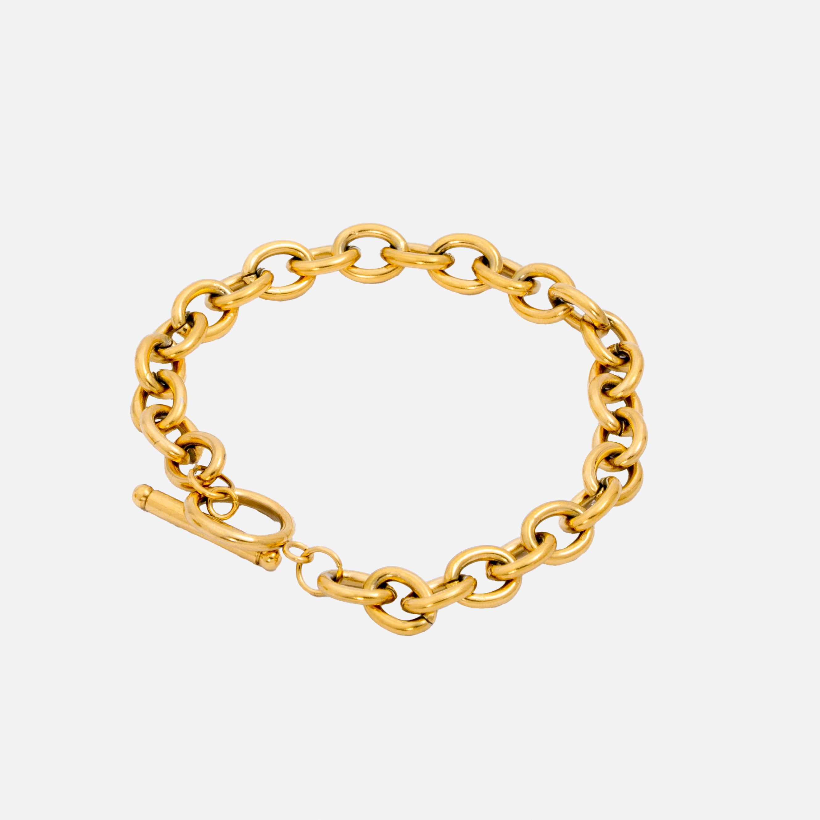 Classic chain link 18K gold plated bracelet
