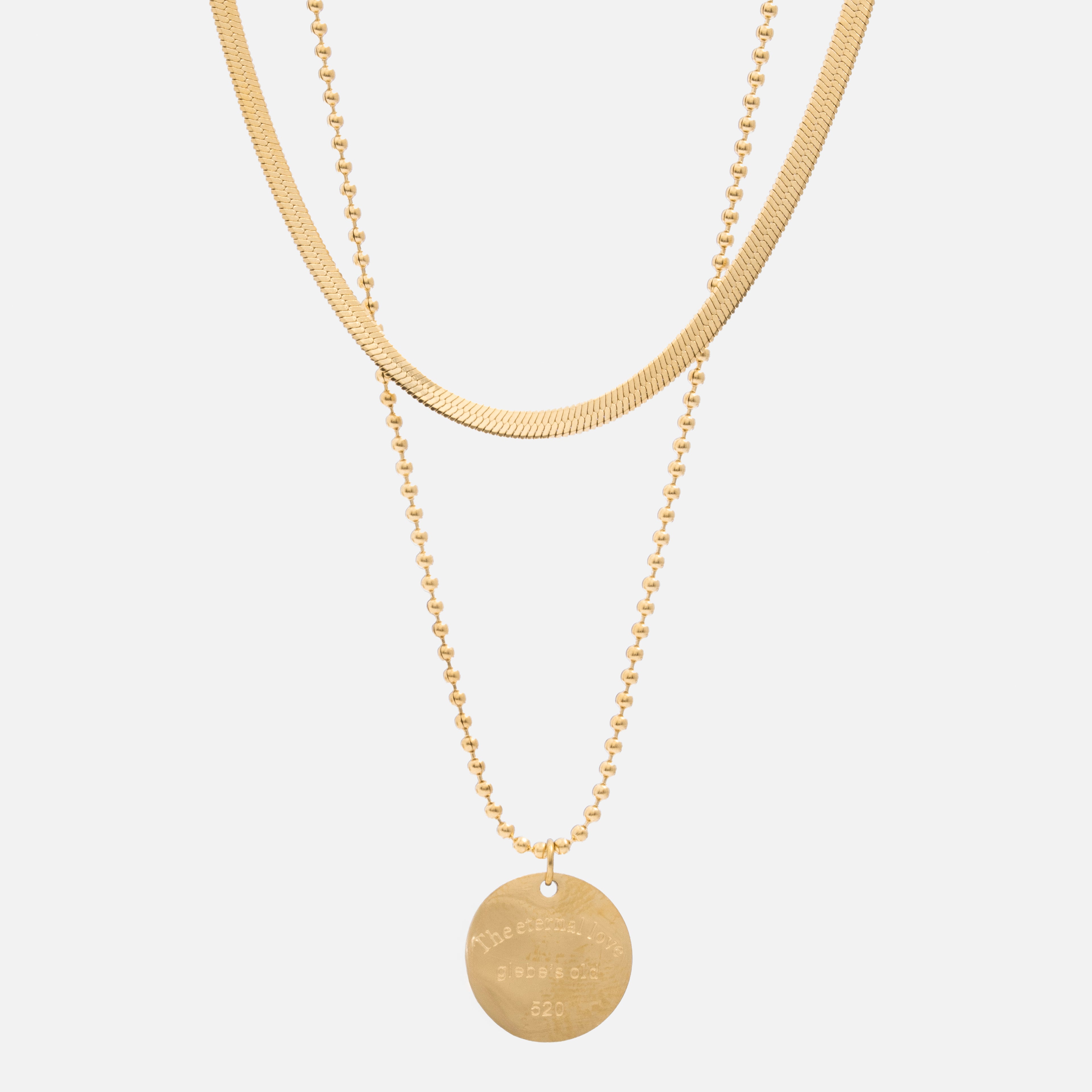 Waterproof gold pendant necklace for women