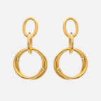 Double hoop 18K gold plated earrings
