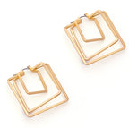 Waterproof tarnish free square hoop earrings
