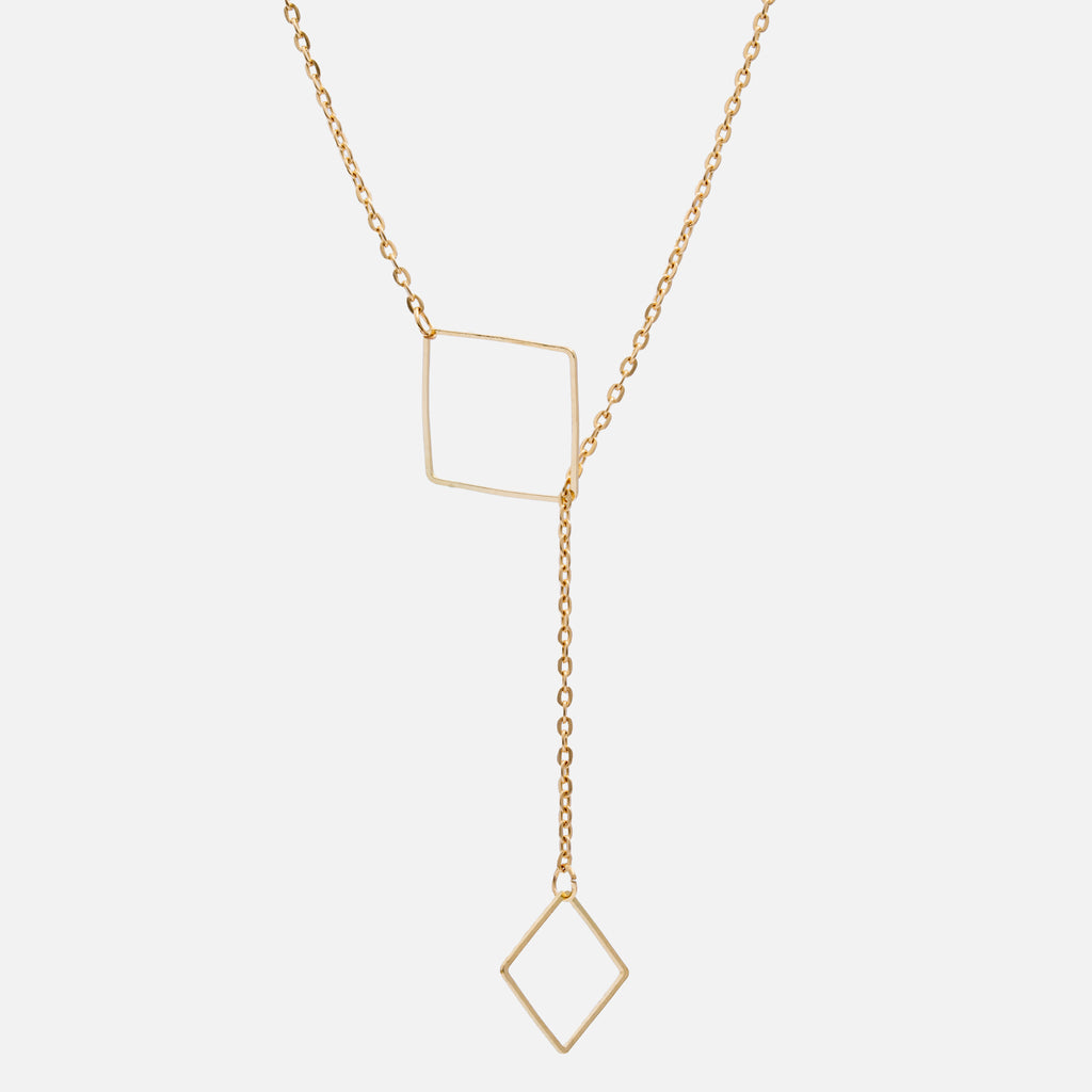 Geometric gold plated necklace for women