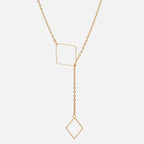 Geometric gold plated necklace for women