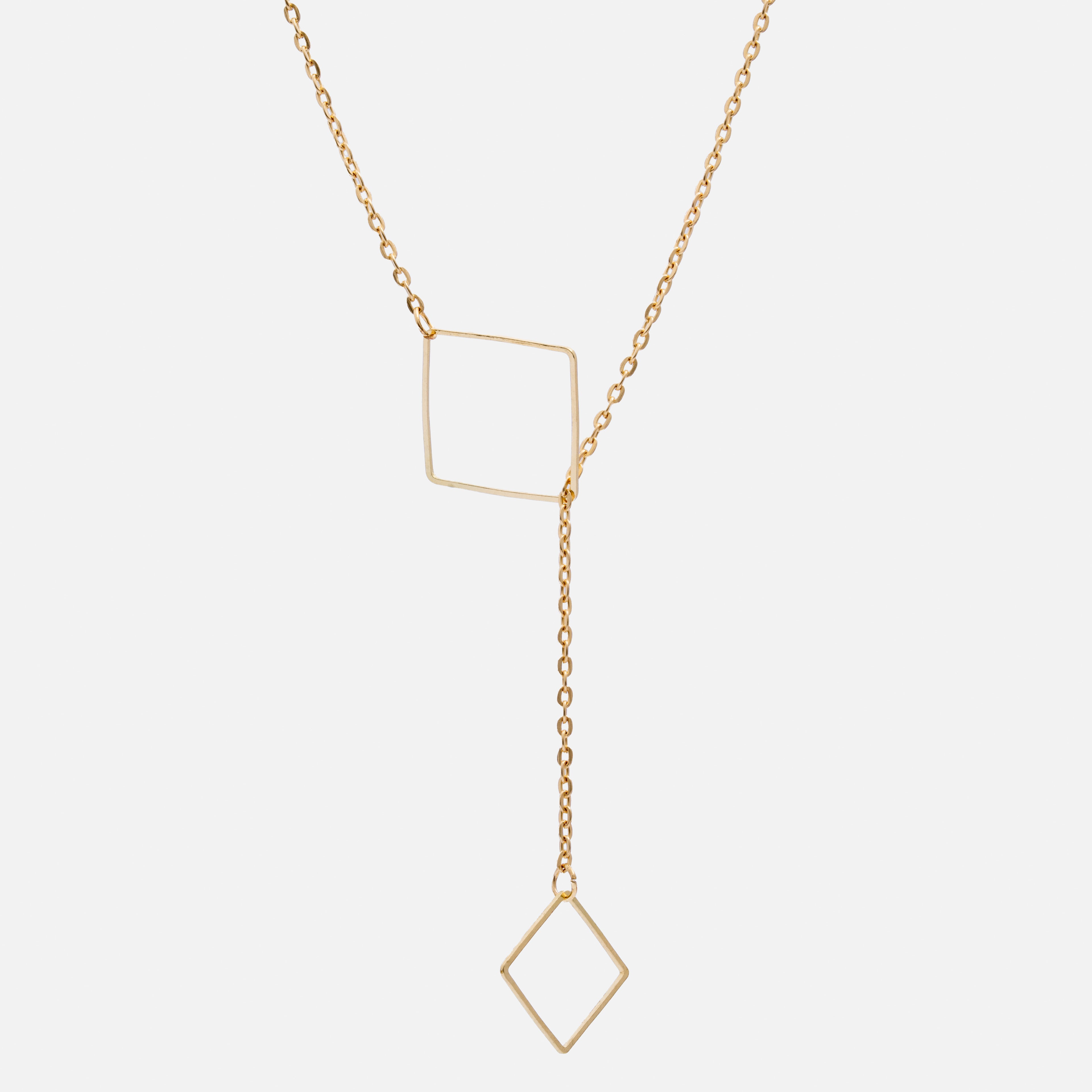 Geometric gold plated necklace for women