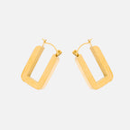Rectangular gold plated stainless steel earrings

