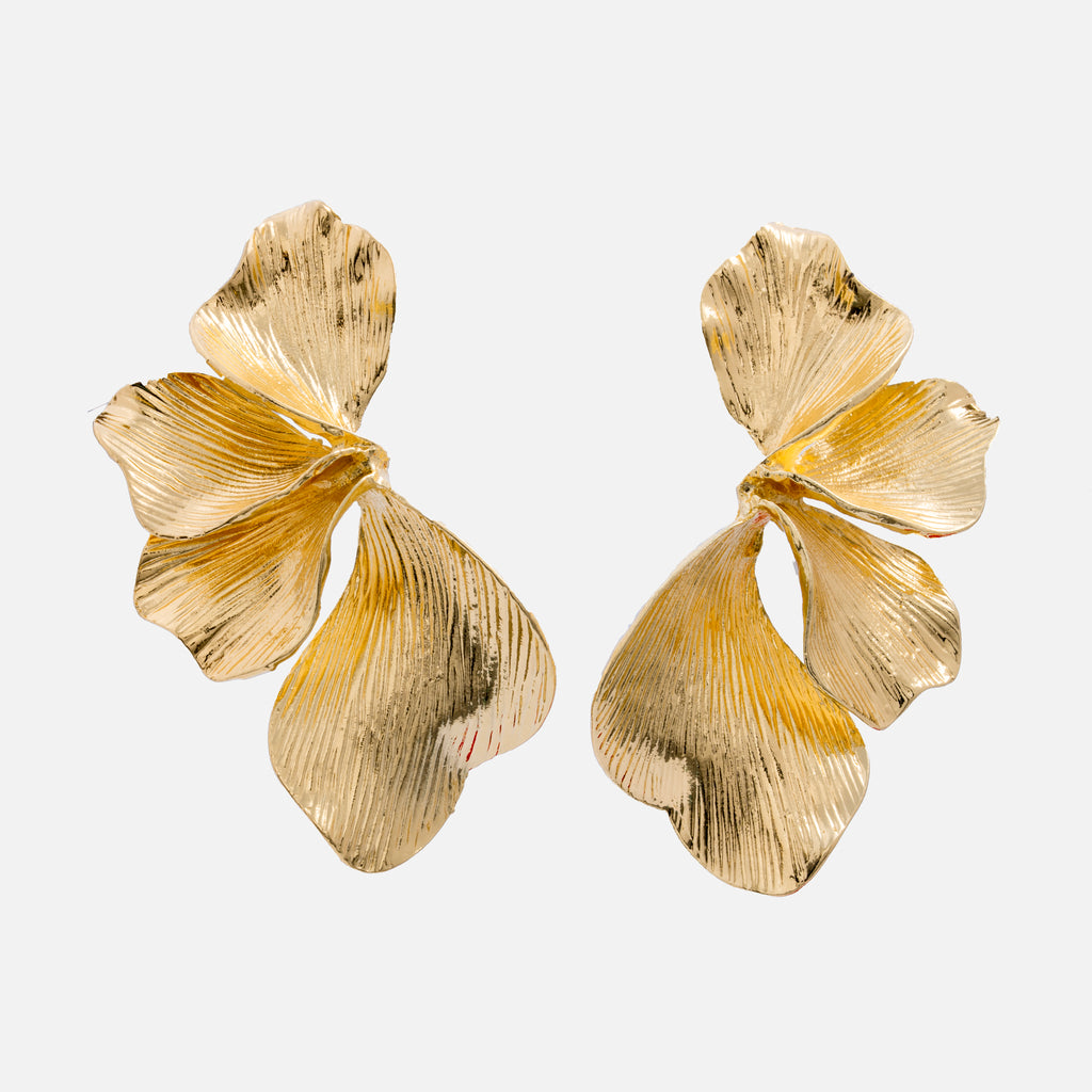 Golden petal 18K gold plated earrings
