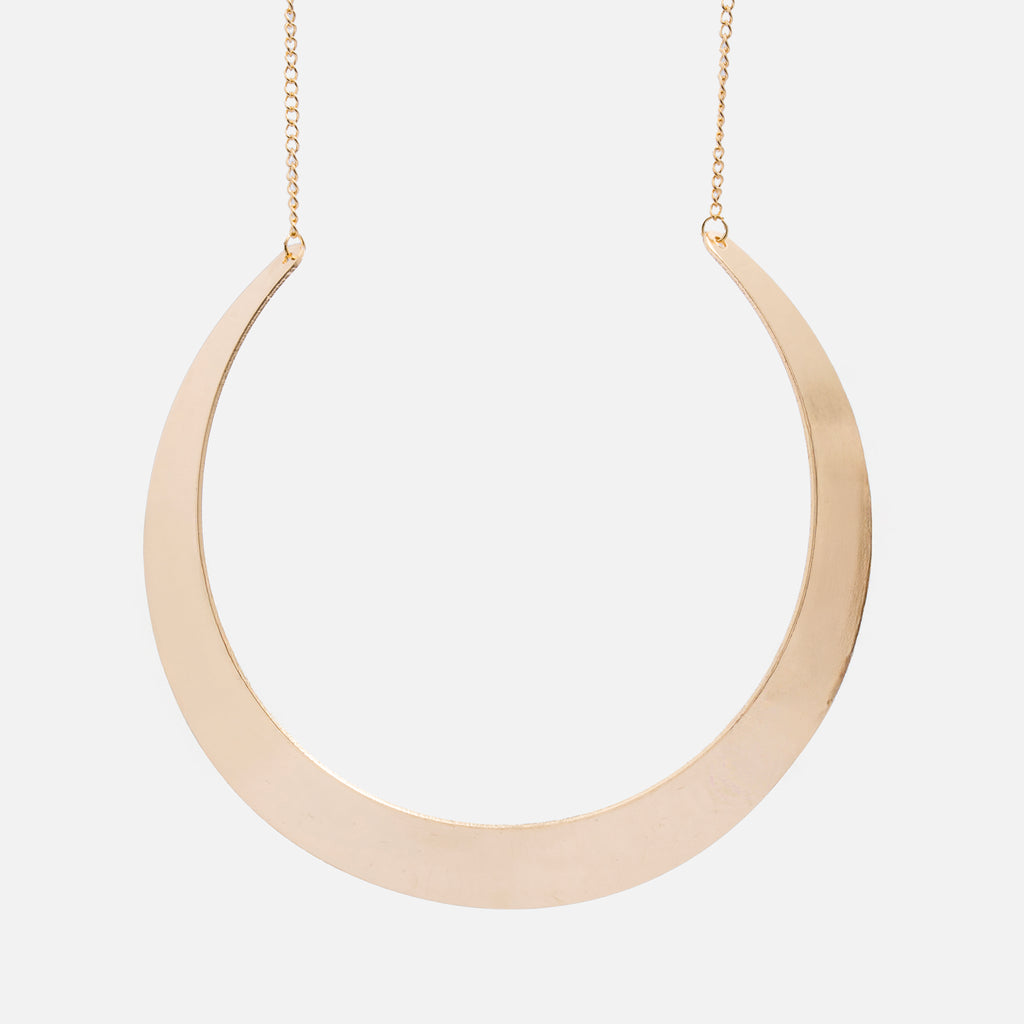 Shiny gold stainless steel necklace for women