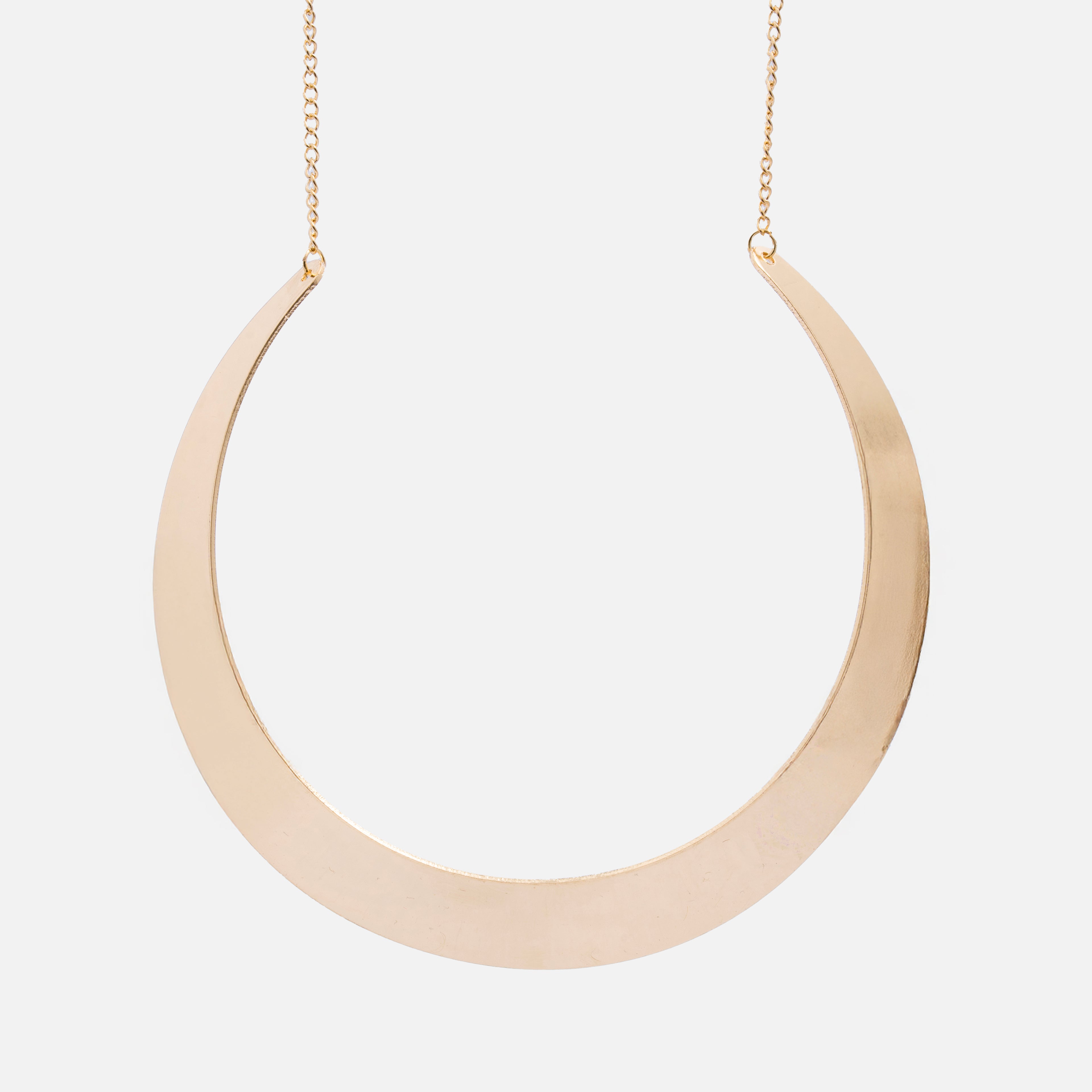 Shiny gold stainless steel necklace for women