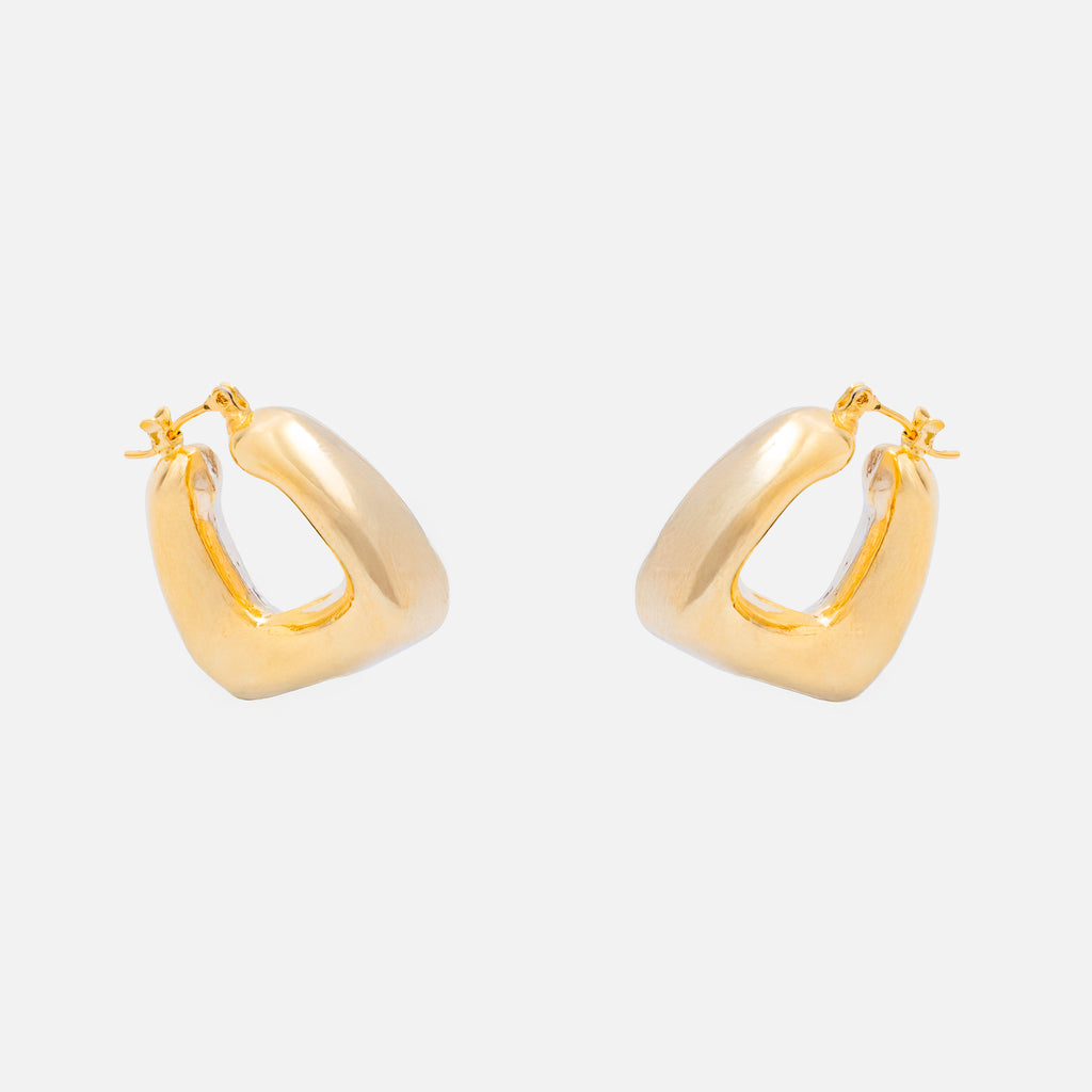 Mini chunky 18K gold plated hoop earrings
