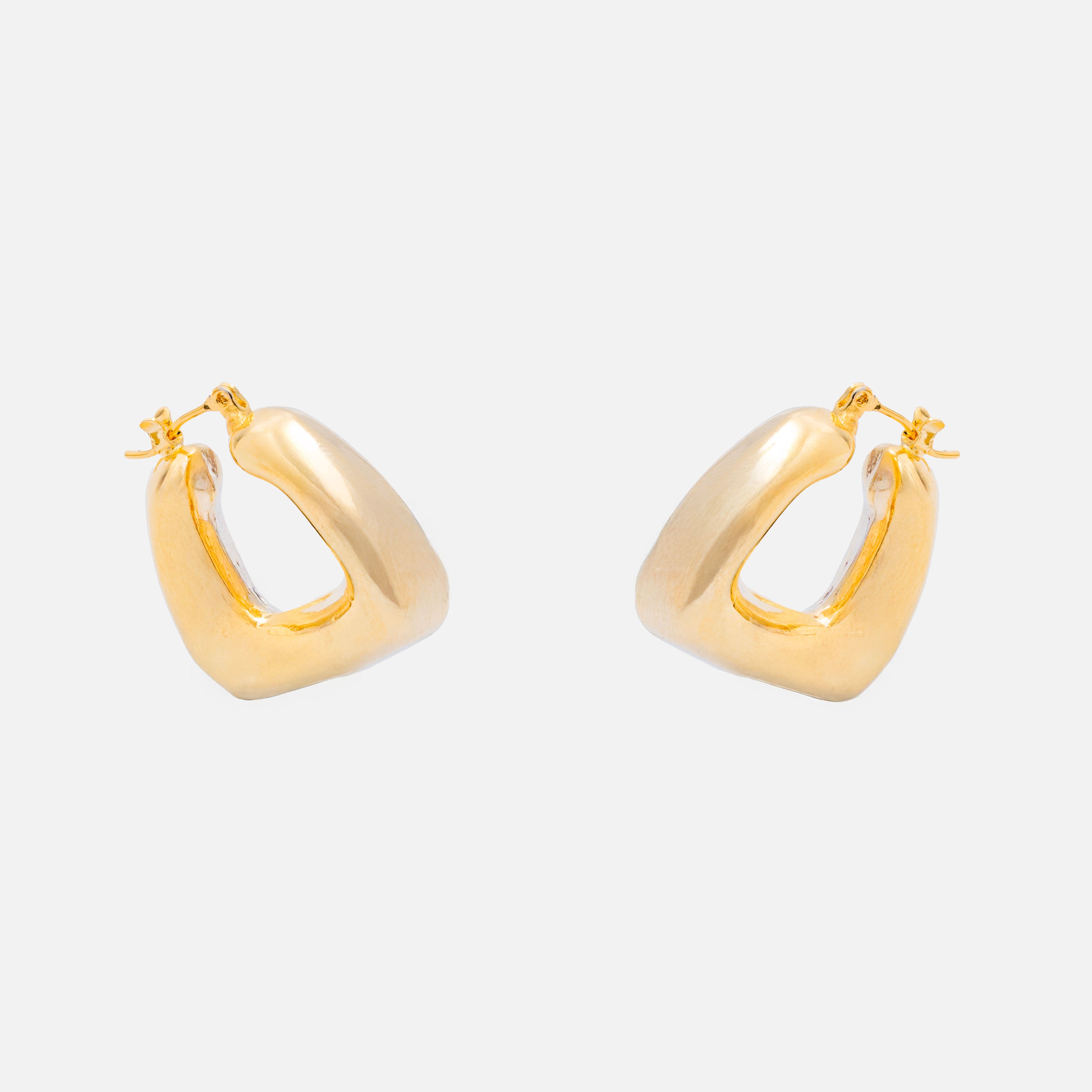 Mini chunky 18K gold plated hoop earrings
