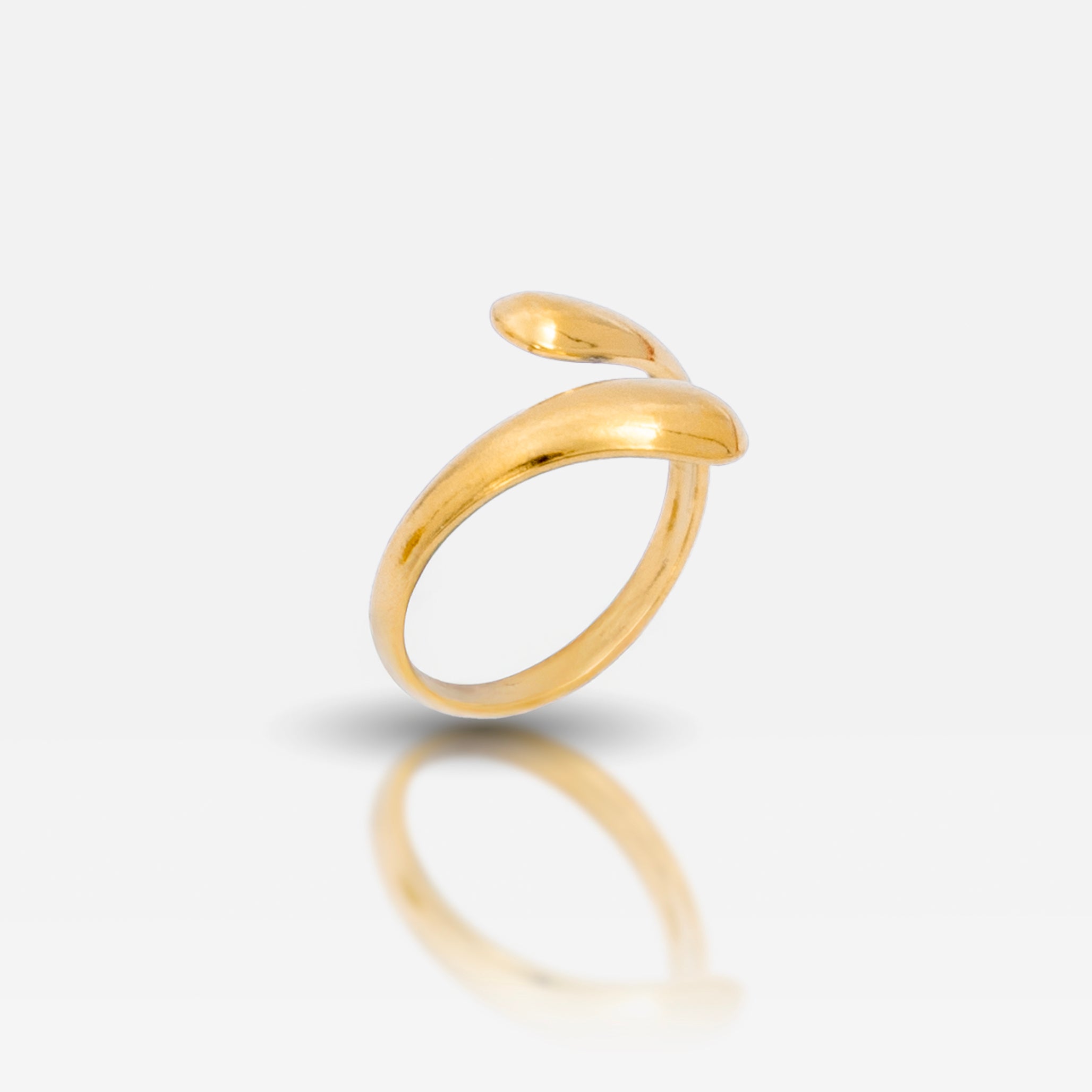  Minimal snake 18K gold plated ring
