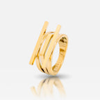 Modern layered 18K gold plated ring
