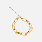  Paperclip chain 18K gold plated bracelet
