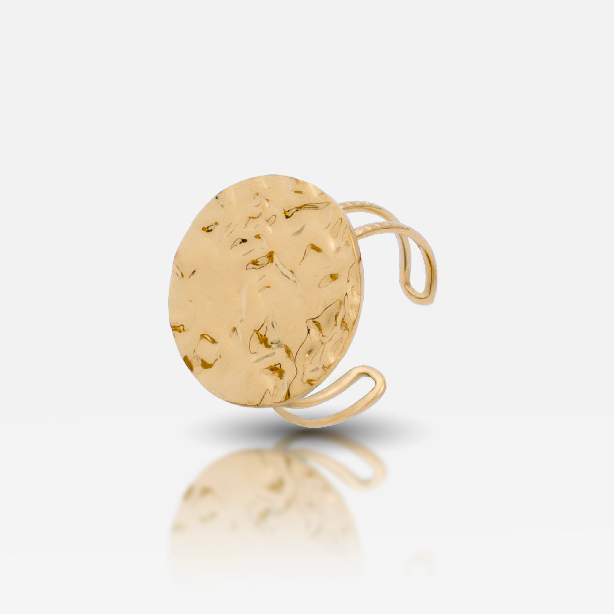  Waterproof tarnish free round gold ring
