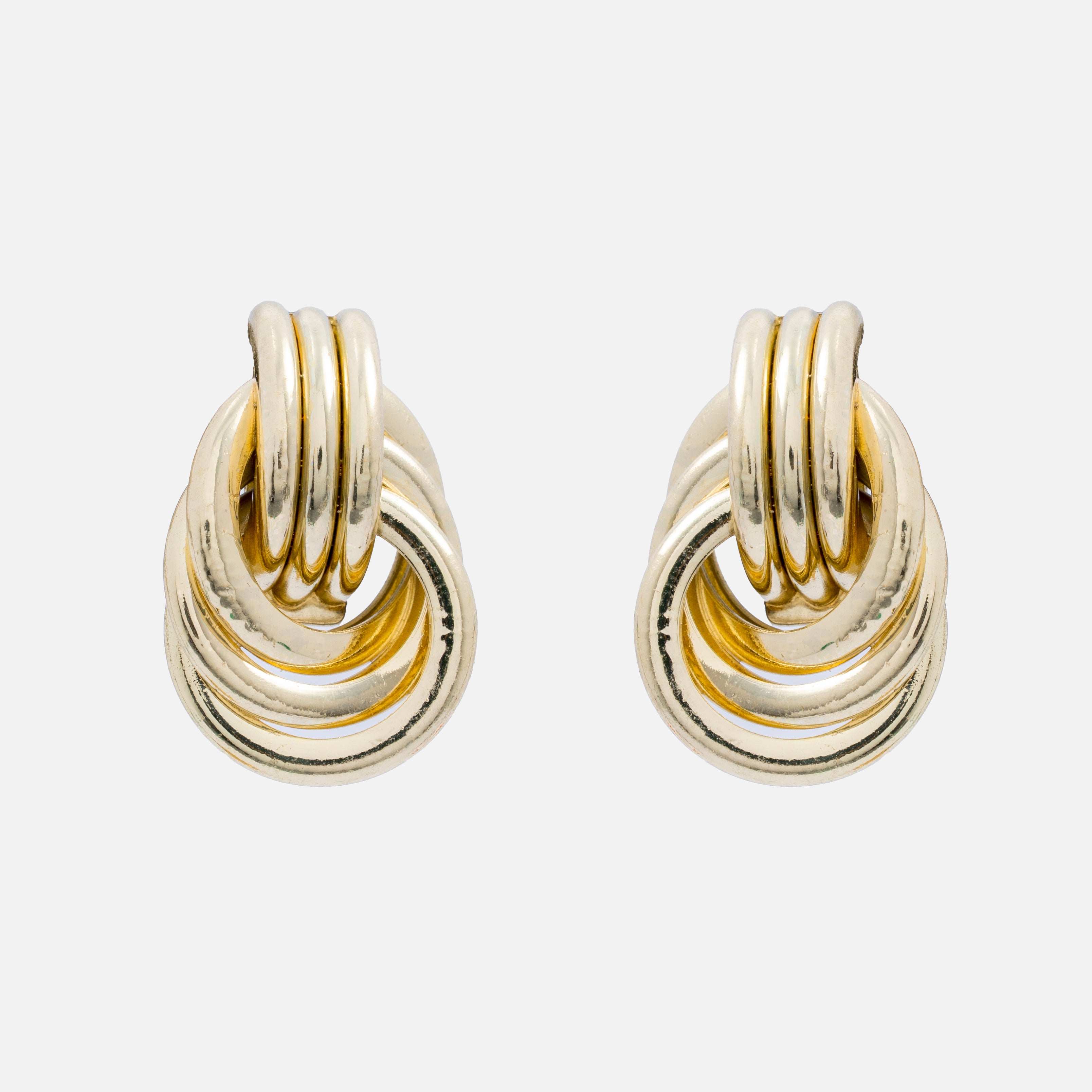 Layered gold plated stainless steel earrings
