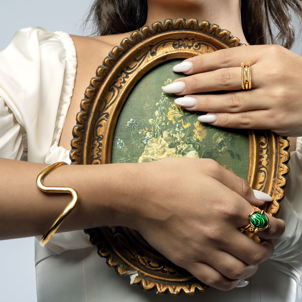 Waterproof tarnish free open cuff bracelet
