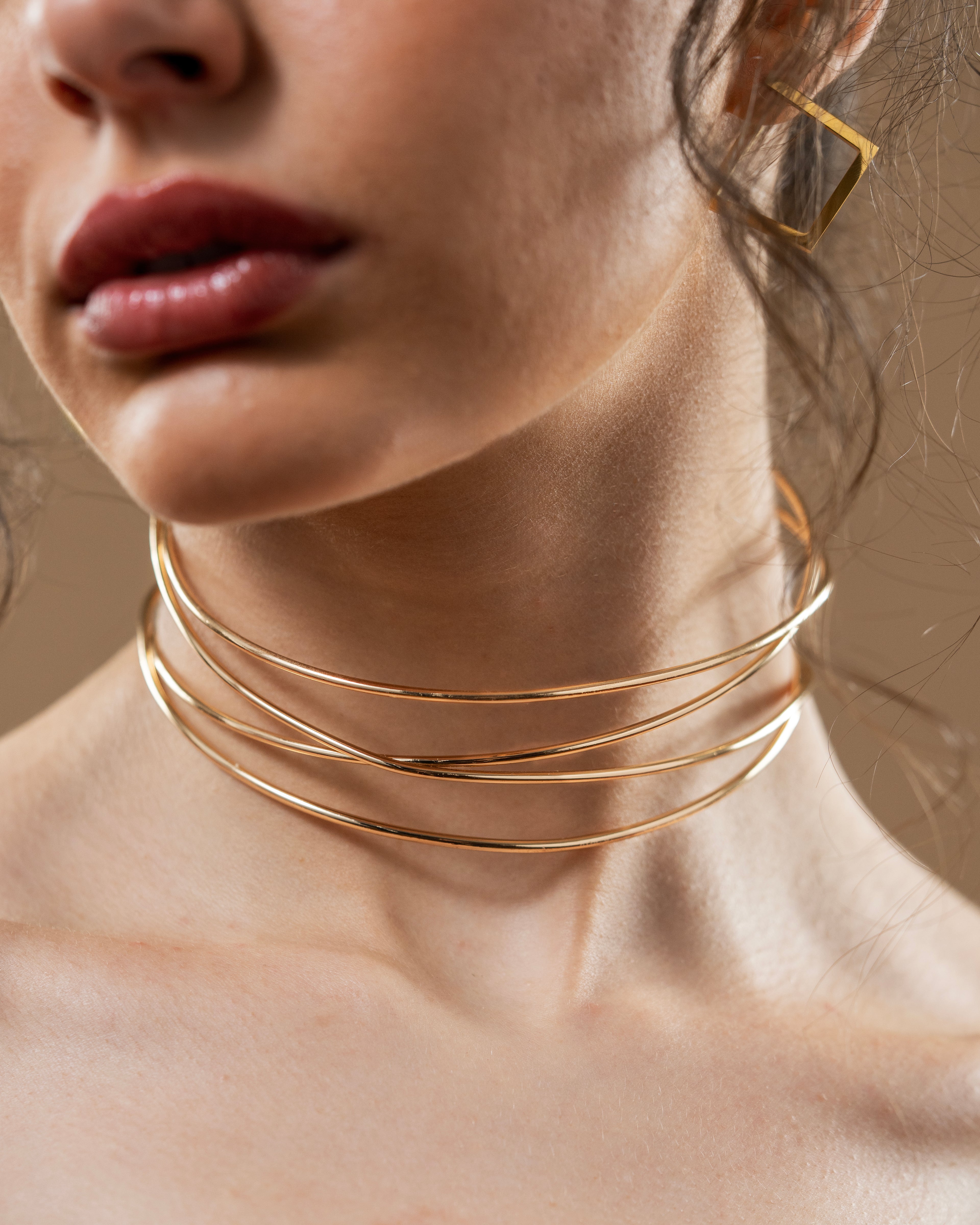 Minimal 18K gold-plated geometric square earrings made of stainless steel, waterproof, tarnish-free, hypoallergenic jewelry
